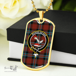 ScottishPlaid MacDougall William Ancient Clan Tartan Dog Tag Necklace - Crest Classic Scottish Plaid Tartan Plaid