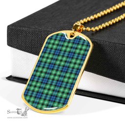 Scottish Graham of Montrose Ancient Clan Tartan Dog Tag Necklace - Classic Scottish Plaid Tartan Plaid