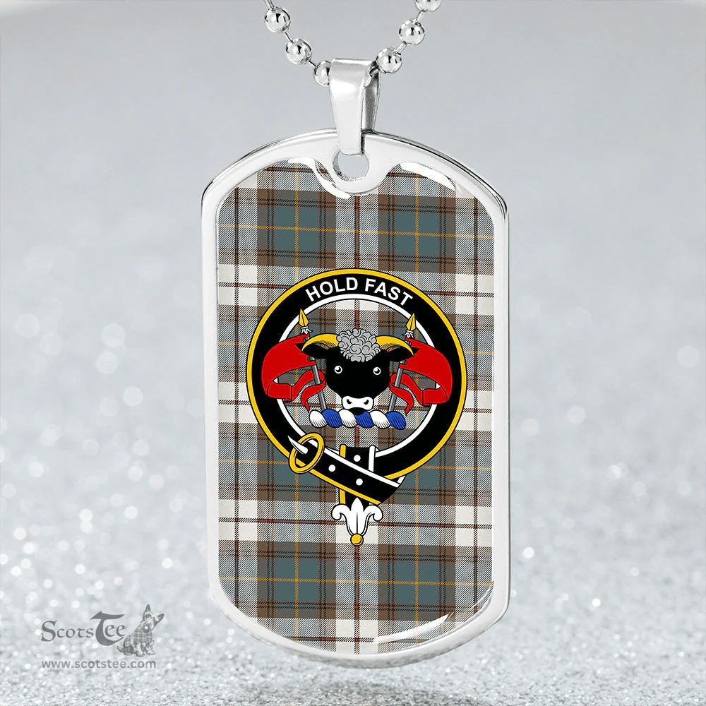 ScottishPlaid MacLeod Dress Special Weathered Clan Tartan Dog Tag Necklace - Crest Classic Scottish Plaid Tartan Plaid