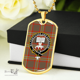 ScottishPlaid Reid 1939 Ancient Clan Tartan Dog Tag Necklace - Crest Classic Scottish Plaid Tartan Plaid