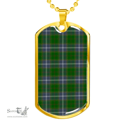 Scottish Pringle Clan Tartan Dog Tag Necklace - Classic Scottish Plaid Tartan Plaid