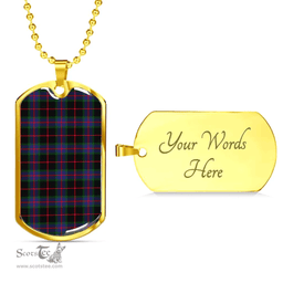 Scottish Nairn Clan Tartan Dog Tag Necklace - Classic Scottish Plaid Tartan Plaid