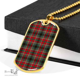 Scottish Anderson of Arbrake Clan Tartan Dog Tag Necklace - Classic Scottish Plaid Tartan Plaid