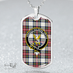 ScottishPlaid Stewart Dress Modern Clan Tartan Dog Tag Necklace - Crest Classic Scottish Plaid Tartan Plaid