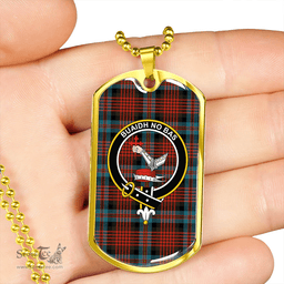 ScottishPlaid MacDougall William Ancient Clan Tartan Dog Tag Necklace - Crest Classic Scottish Plaid Tartan Plaid
