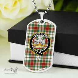 ScottishPlaid MacLachlan Dress Modern Clan Tartan Dog Tag Necklace - Crest Classic Scottish Plaid Tartan Plaid