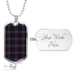 Scottish Nairn Clan Tartan Dog Tag Necklace - Classic Scottish Plaid Tartan Plaid