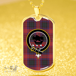 ScottishPlaid MacInroy Rattray Weathered Clan Tartan Dog Tag Necklace - Crest Classic Scottish Plaid Tartan Plaid