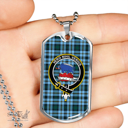 ScottishPlaid Weir Modern Clan Tartan Dog Tag Necklace - Crest Classic Scottish Plaid Tartan Plaid