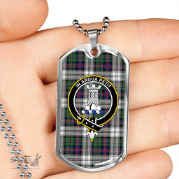 ScottishPlaid Malcolm Dress Modern Clan Tartan Dog Tag Necklace - Crest Classic Scottish Plaid Tartan Plaid
