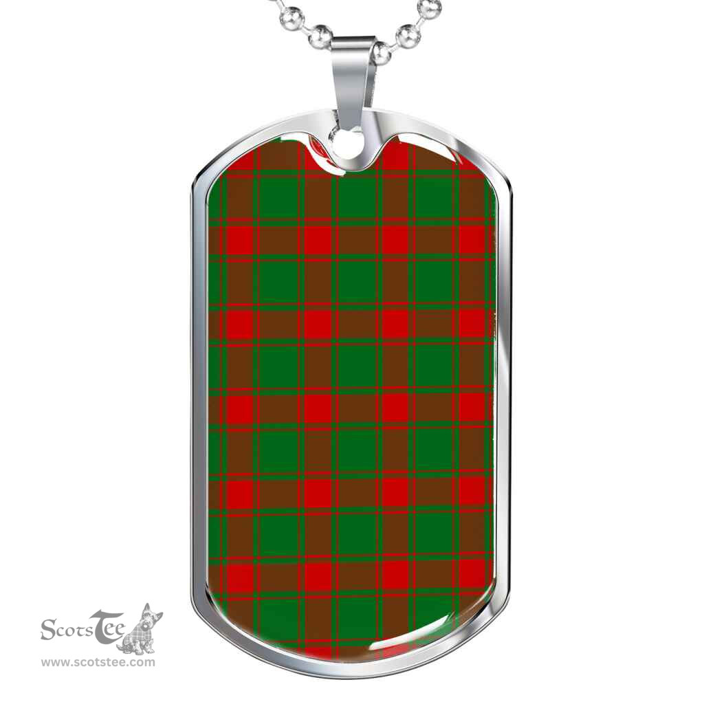 Scottish Middleton Modern Clan Tartan Dog Tag Necklace - Classic Scottish Plaid Tartan Plaid