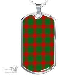 Scottish Middleton Modern Clan Tartan Dog Tag Necklace - Classic Scottish Plaid Tartan Plaid