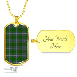 Scottish Pringle Clan Tartan Dog Tag Necklace - Classic Scottish Plaid Tartan Plaid