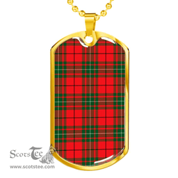Scottish MacAulay Modern Clan Tartan Dog Tag Necklace - Classic Scottish Plaid Tartan Plaid