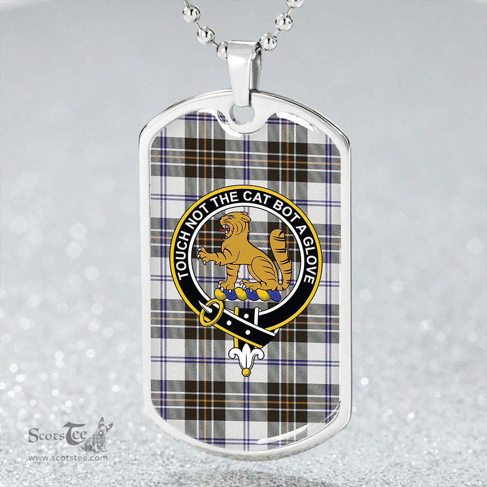 ScottishPlaid MacPherson Dress Weathered Clan Tartan Dog Tag Necklace - Crest Classic Scottish Plaid Tartan Plaid