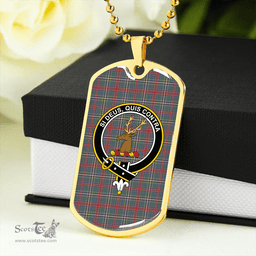 ScottishPlaid Spens Fragment Weathered Clan Tartan Dog Tag Necklace - Crest Classic Scottish Plaid Tartan Plaid