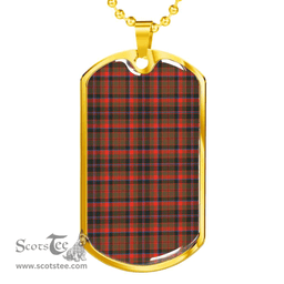 Scottish Cumming Hunting Weathered Clan Tartan Dog Tag Necklace - Classic Scottish Plaid Tartan Plaid