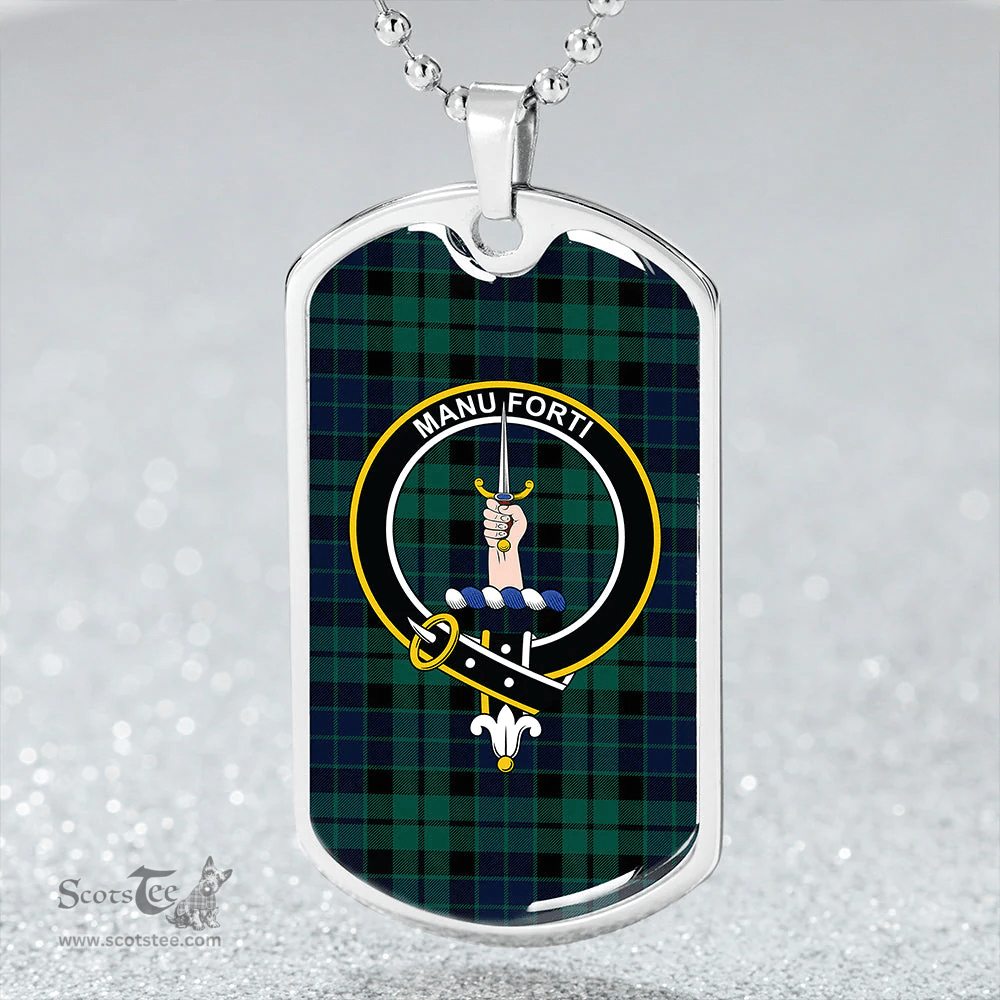 ScottishPlaid MacKay Modern Clan Tartan Dog Tag Necklace - Crest Classic Scottish Plaid Tartan Plaid