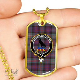 ScottishPlaid MacDonell of Glengarry Weathered Clan Tartan Dog Tag Necklace - Crest Classic Scottish Plaid Tartan Plaid