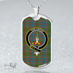 ScottishPlaid MacIntyre of Glenorchy #2 (MacIntyre of Glenorchy; #2) Ancient Clan Tartan Dog Tag Necklace - Crest Classic Scottish Plaid Tartan Plaid