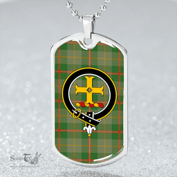 ScottishPlaid Symington Ancient Clan Tartan Dog Tag Necklace - Crest Classic Scottish Plaid Tartan Plaid
