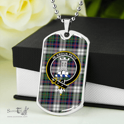 ScottishPlaid Malcolm Dress Modern Clan Tartan Dog Tag Necklace - Crest Classic Scottish Plaid Tartan Plaid