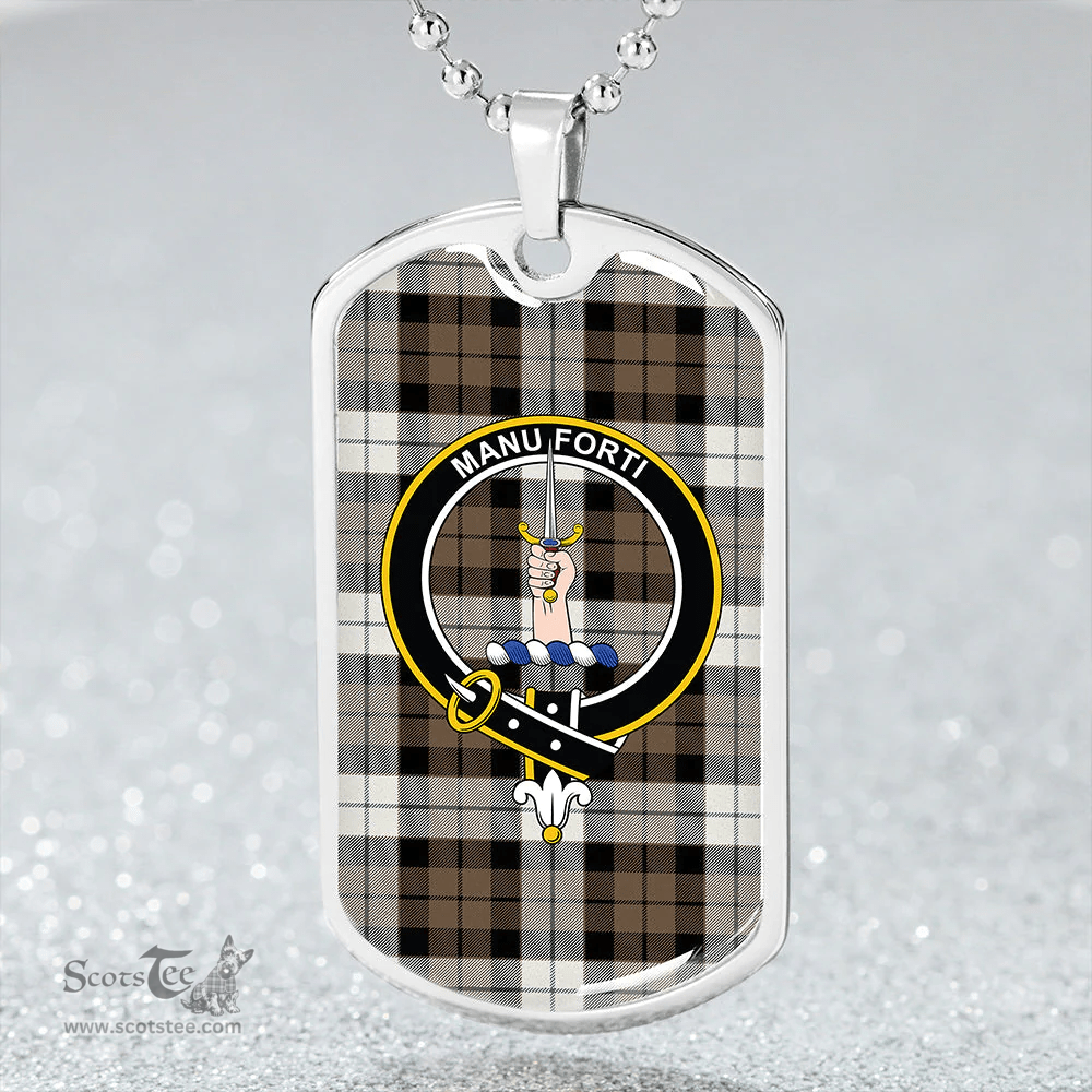 ScottishPlaid MacKay Dress Weathered Clan Tartan Dog Tag Necklace - Crest Classic Scottish Plaid Tartan Plaid
