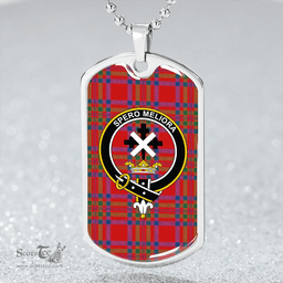 ScottishPlaid Moffat District Modern Clan Tartan Dog Tag Necklace - Crest Classic Scottish Plaid Tartan Plaid