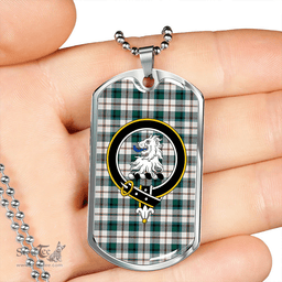 ScottishPlaid MacNaughton Dress #2 Modern Clan Tartan Dog Tag Necklace - Crest Classic Scottish Plaid Tartan Plaid