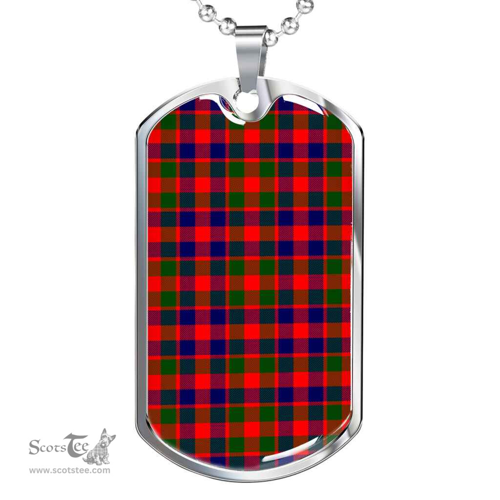 Scottish Gow Modern Clan Tartan Dog Tag Necklace - Classic Scottish Plaid Tartan Plaid
