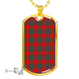 Scottish Cumming Modern Clan Tartan Dog Tag Necklace - Classic Scottish Plaid Tartan Plaid