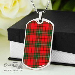 Scottish MacAulay Modern Clan Tartan Dog Tag Necklace - Classic Scottish Plaid Tartan Plaid