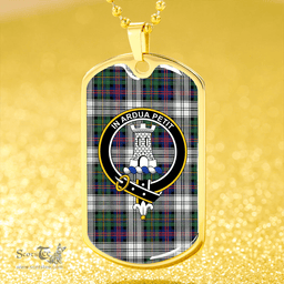 ScottishPlaid Malcolm Dress Modern Clan Tartan Dog Tag Necklace - Crest Classic Scottish Plaid Tartan Plaid