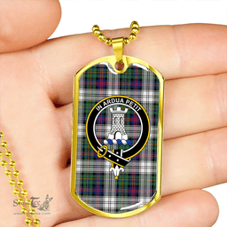 ScottishPlaid Malcolm Dress Modern Clan Tartan Dog Tag Necklace - Crest Classic Scottish Plaid Tartan Plaid
