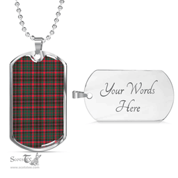 Scottish Cumming Hunting Modern Clan Tartan Dog Tag Necklace - Classic Scottish Plaid Tartan Plaid