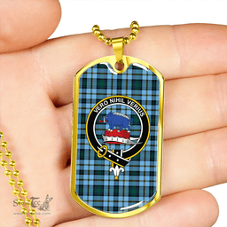 ScottishPlaid Weir Modern Clan Tartan Dog Tag Necklace - Crest Classic Scottish Plaid Tartan Plaid