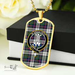 ScottishPlaid Malcolm Dress Modern Clan Tartan Dog Tag Necklace - Crest Classic Scottish Plaid Tartan Plaid