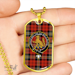 ScottishPlaid MacPherson of Cluny Red Ancient Clan Tartan Dog Tag Necklace - Crest Classic Scottish Plaid Tartan Plaid
