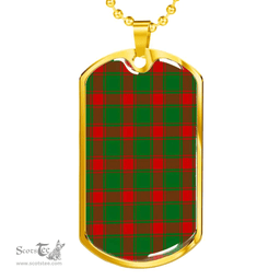 Scottish Middleton Modern Clan Tartan Dog Tag Necklace - Classic Scottish Plaid Tartan Plaid