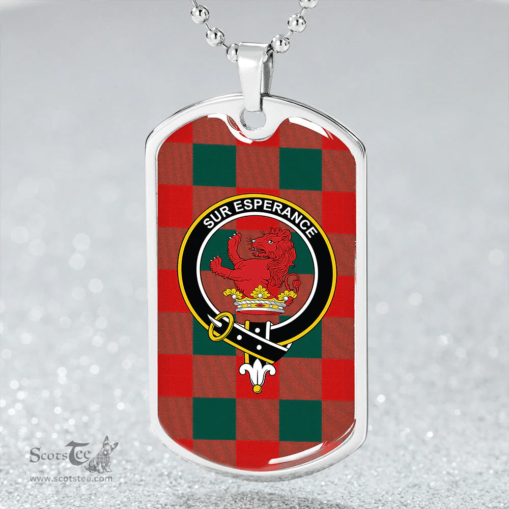 ScottishPlaid Moncrieffe Modern Clan Tartan Dog Tag Necklace - Crest Classic Scottish Plaid Tartan Plaid