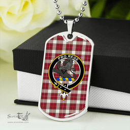 ScottishPlaid MacFie Dress (MacPhee Dress) Modern Clan Tartan Dog Tag Necklace - Crest Classic Scottish Plaid Tartan Plaid