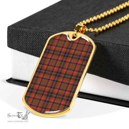 Scottish Cumming Hunting Weathered Clan Tartan Dog Tag Necklace - Classic Scottish Plaid Tartan Plaid