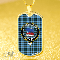 ScottishPlaid Weir Modern Clan Tartan Dog Tag Necklace - Crest Classic Scottish Plaid Tartan Plaid