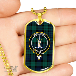 ScottishPlaid MacKay Modern Clan Tartan Dog Tag Necklace - Crest Classic Scottish Plaid Tartan Plaid