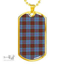 Scottish Anderson Modern Clan Tartan Dog Tag Necklace - Classic Scottish Plaid Tartan Plaid