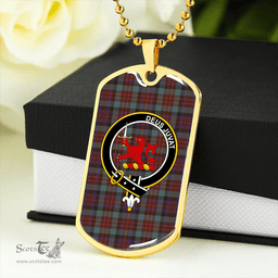 ScottishPlaid MacDuff Hunting Weathered Clan Tartan Dog Tag Necklace - Crest Classic Scottish Plaid Tartan Plaid