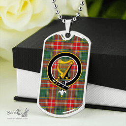 ScottishPlaid MacWhirter Modern Clan Tartan Dog Tag Necklace - Crest Classic Scottish Plaid Tartan Plaid