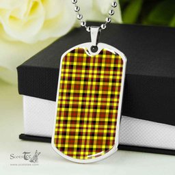 Scottish Jardine Clan Tartan Dog Tag Necklace - Classic Scottish Plaid Tartan Plaid
