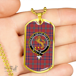 ScottishPlaid MacNiven Weathered Clan Tartan Dog Tag Necklace - Crest Classic Scottish Plaid Tartan Plaid