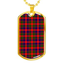 Scottish Gow Modern Clan Tartan Dog Tag Necklace - Classic Scottish Plaid Tartan Plaid
